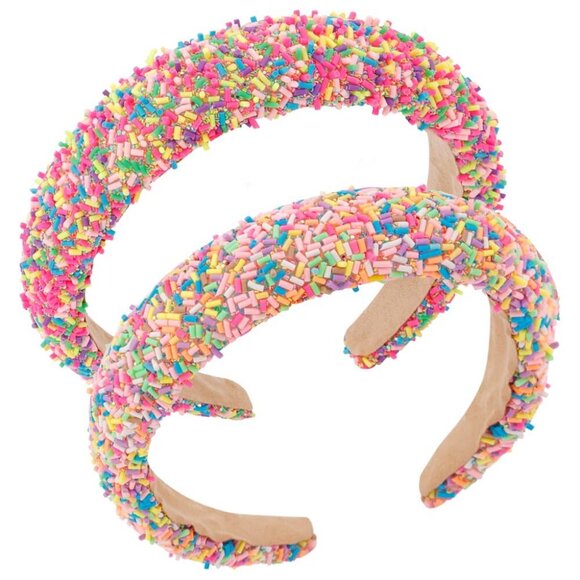 2 Pack Candy Headbands Padded Donut Glitter Hair Accessories for Women Girls